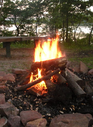 The fire pit in the Rev. David McNabb Worship Center.